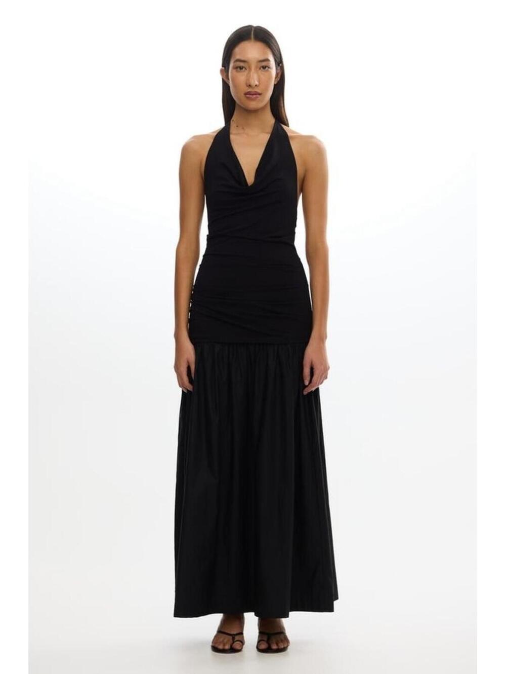 340$ Significant Other Ariya Halter Maxi Evening Party Dress Size 4 Black